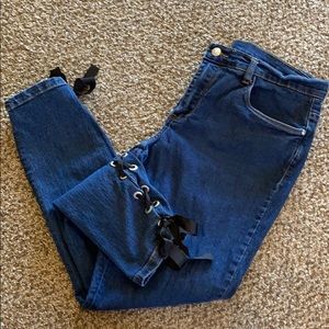 VENUS Denim Jeggings w/ Tie-up Detail